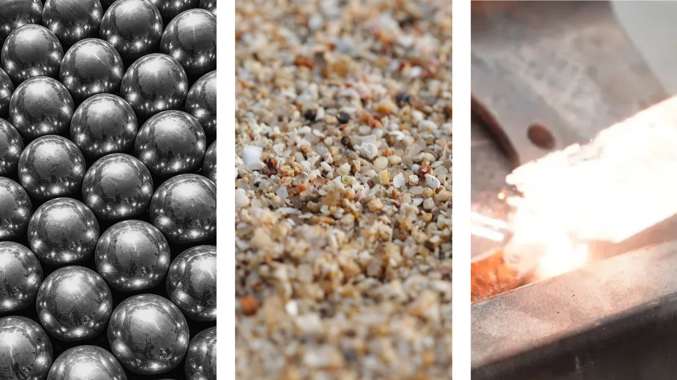 a collage of laser cleaning and sand blasting materials