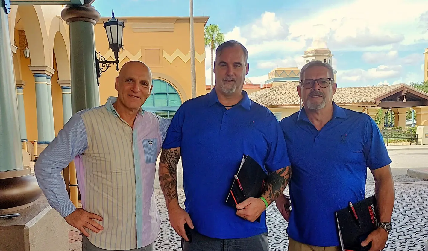 Laser Photonics’ Genti Zeqo with Jerett Patey and Nelson Garbett from the International Union of Painters and Allied Trades (IUPAT) 